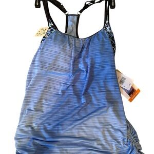 Zeroxposur Blue Striped Tank Top